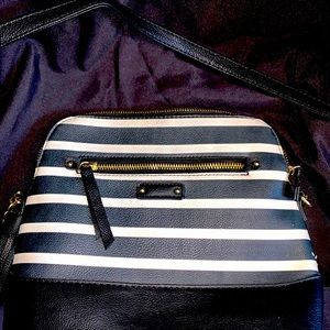 Striped cross body bag